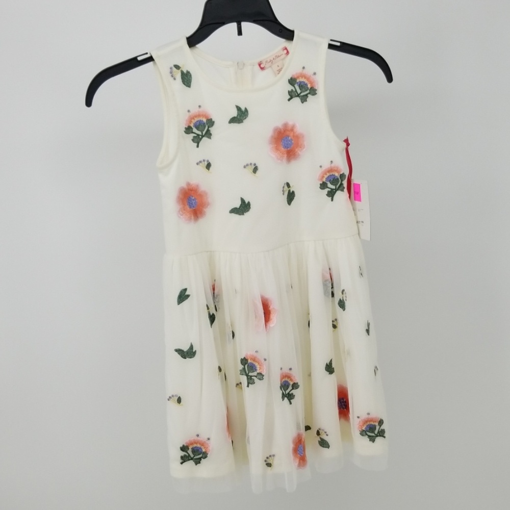 Ruby & Bloom Embroidered Mesh Overlay Dress NEW